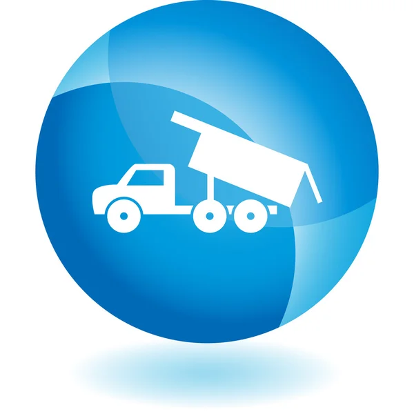 Dump Truck button — Stock Vector