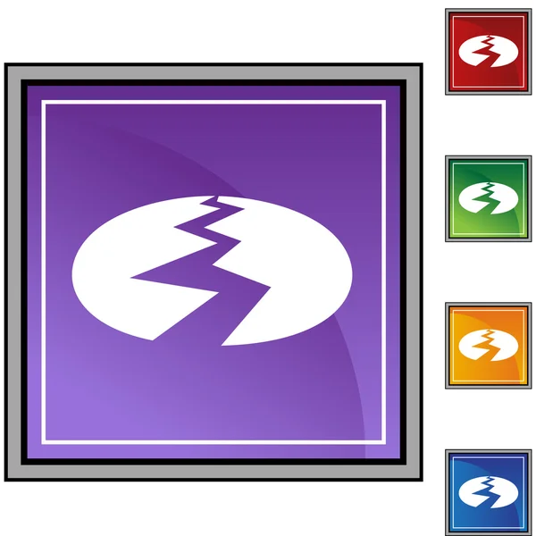 Aardbeving web pictogram — Stockvector