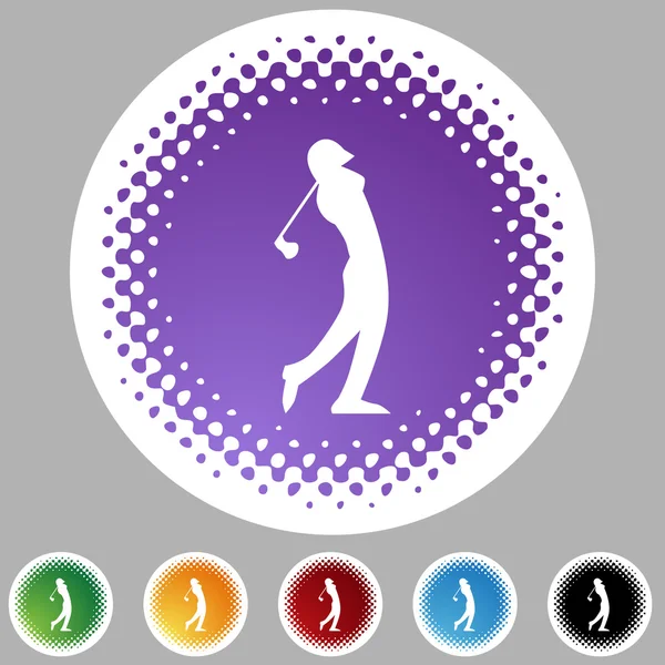 Golfer web knop — Stockvector