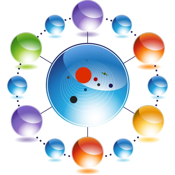 Icono web del Sistema Solar — Archivo Imágenes Vectoriales