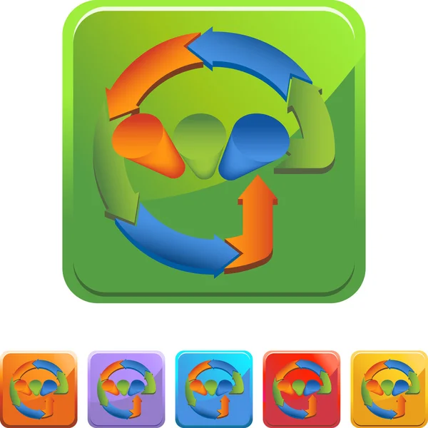 Schaltfläche Prozessdiagramm — Stockvektor