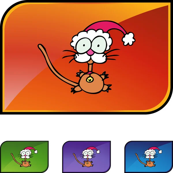 Little Cat in Santa hat — Stock Vector