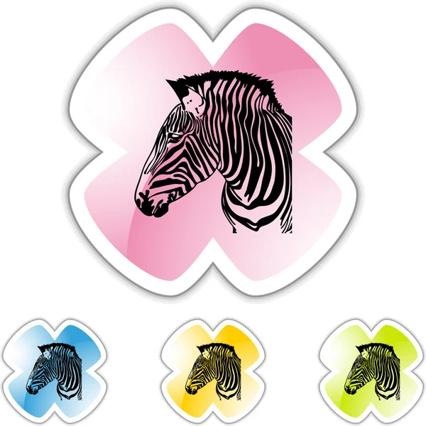 Zebra web knop — Stockvector