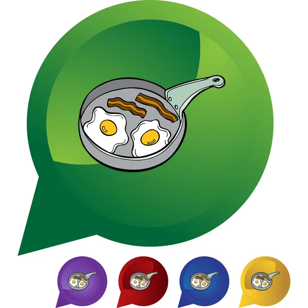 Bacon Egg Pan icône web — Image vectorielle