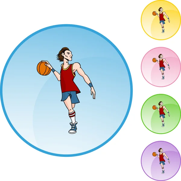 Basketbalspeler Pictogram — Stockvector