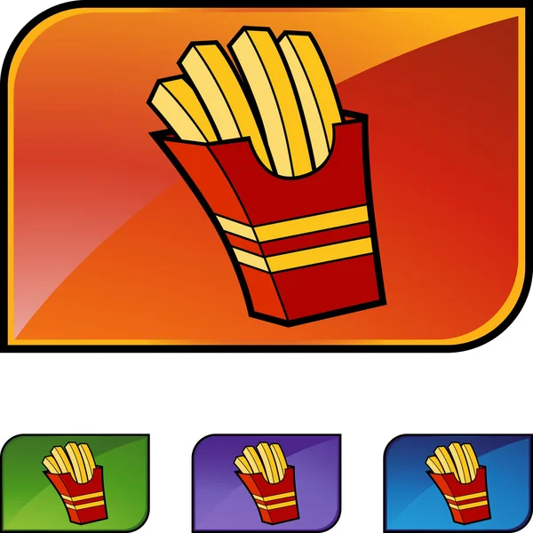 Francês Fries web botão — Vetor de Stock