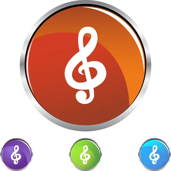 Music Note web button — Stock Vector