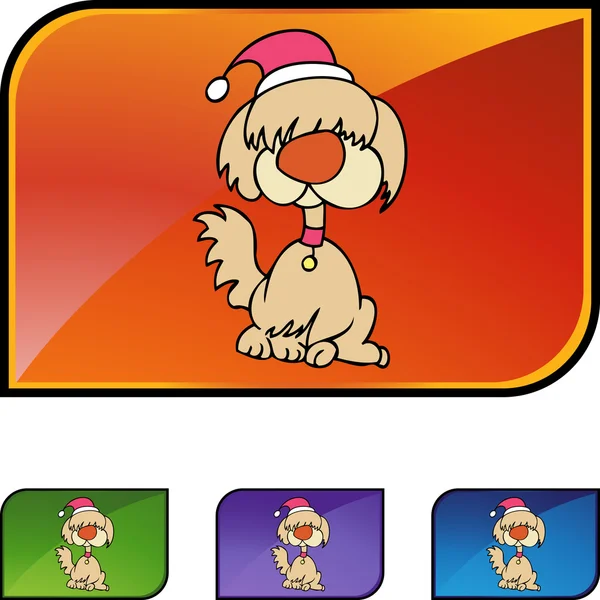 Kerstmis hond web pictogram — Stockvector