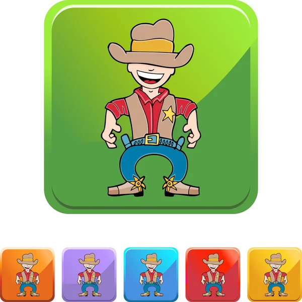 Web-Ikone Cowboy — Stockvektor