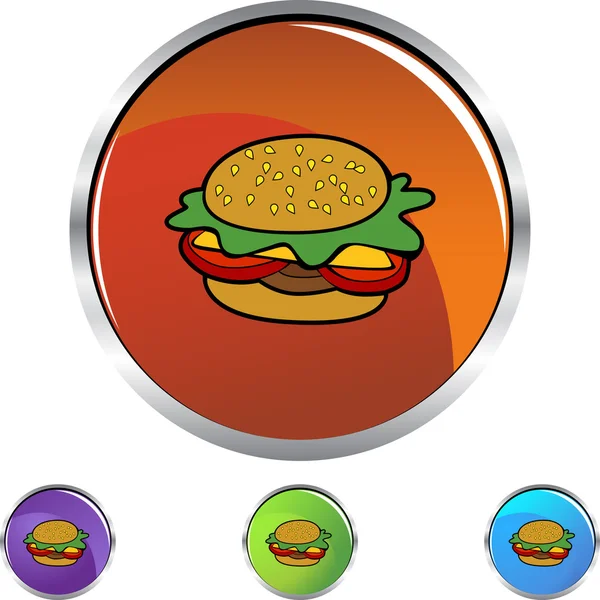 Burger web gomb — Stock Vector