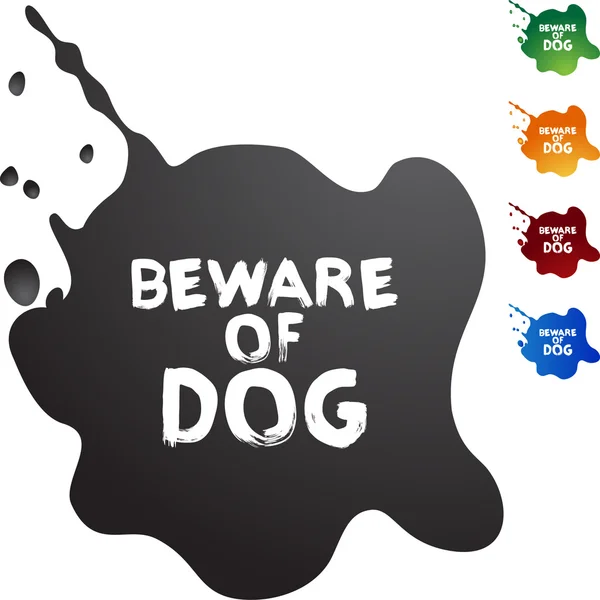 Beware of Dog colorful icons — Stock Vector