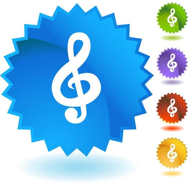 Note de musique bouton web — Image vectorielle