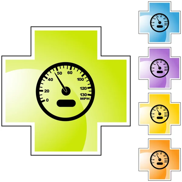 Snelheidsmeter web pictogram — Stockvector