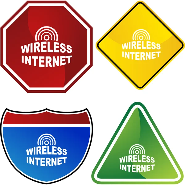 Кнопка Sign Wireless Internet — стоковый вектор