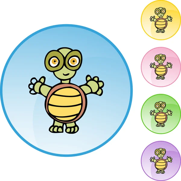 Bouton web tortue — Image vectorielle