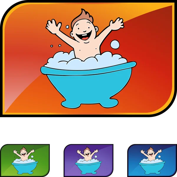 Baby Bath icono web — Vector de stock