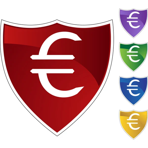 Евро деньги знак веб кнопку — стоковый вектор