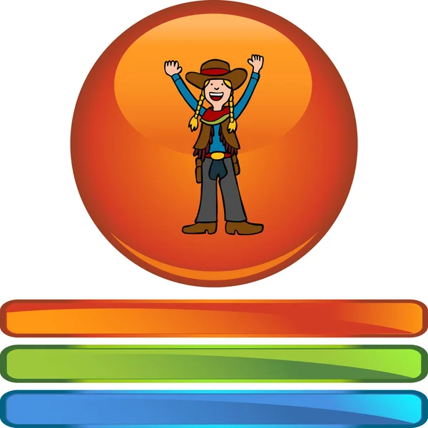 Cowgirl web icon — Stock Vector