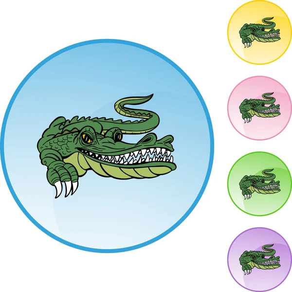 Icône web alligator — Image vectorielle