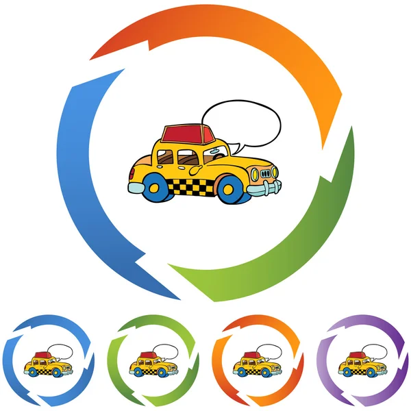 Gele taxi pictogram — Stockvector