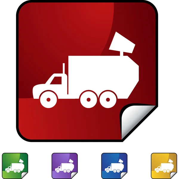 Garbage truck web gomb — Stock Vector