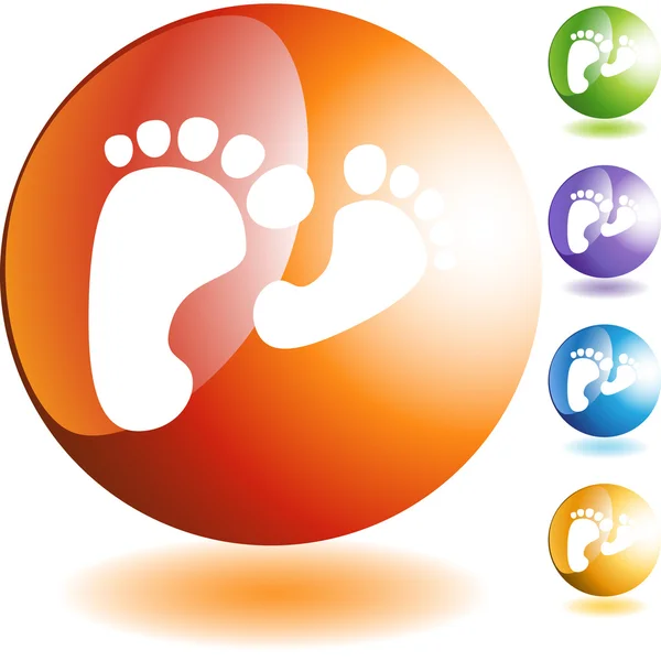 Bouton web Pieds — Image vectorielle