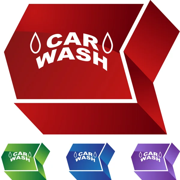 Carro Wash web botão — Vetor de Stock