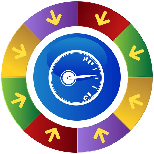 Temperatuur Gauge web pictogram — Stockvector