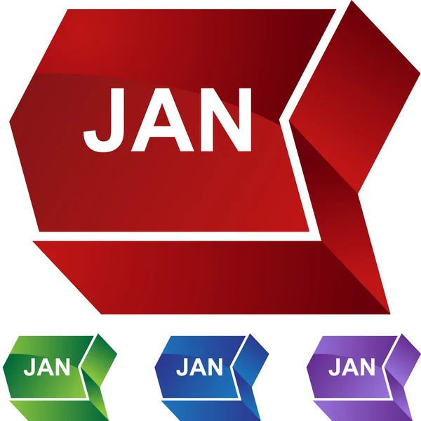 January web button — Stock Vector