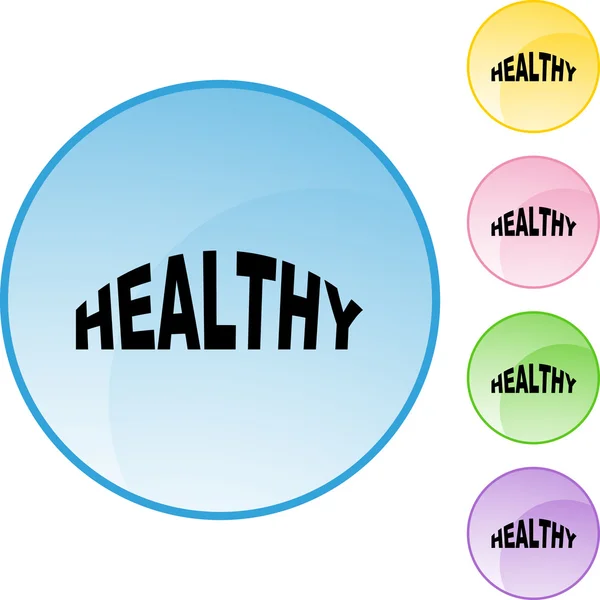 Firmar botón web saludable — Archivo Imágenes Vectoriales