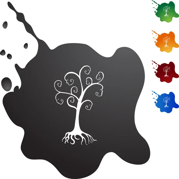 Bouton arbre généalogique — Image vectorielle