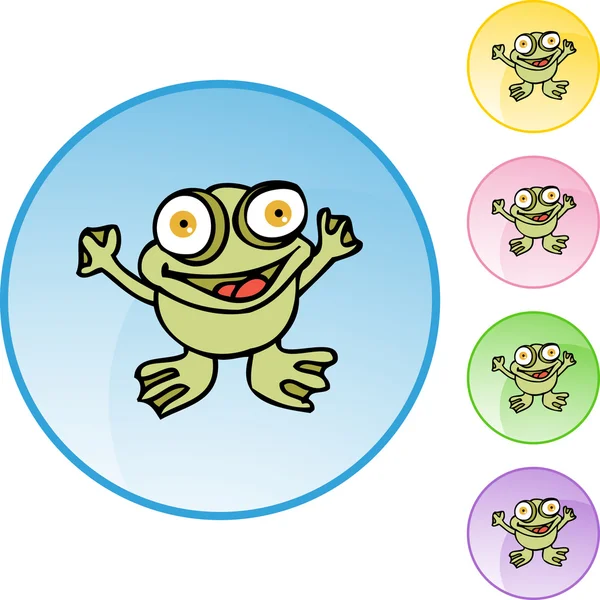 Frosch-Webbutton — Stockvektor