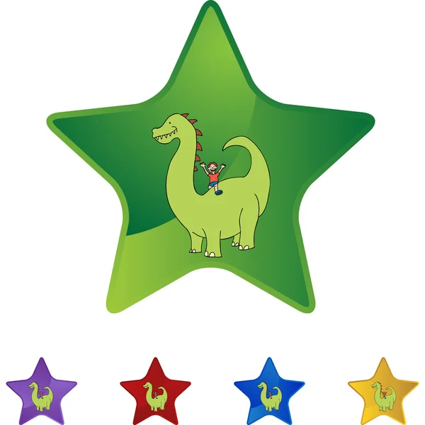 Dinosaurio icono web — Vector de stock