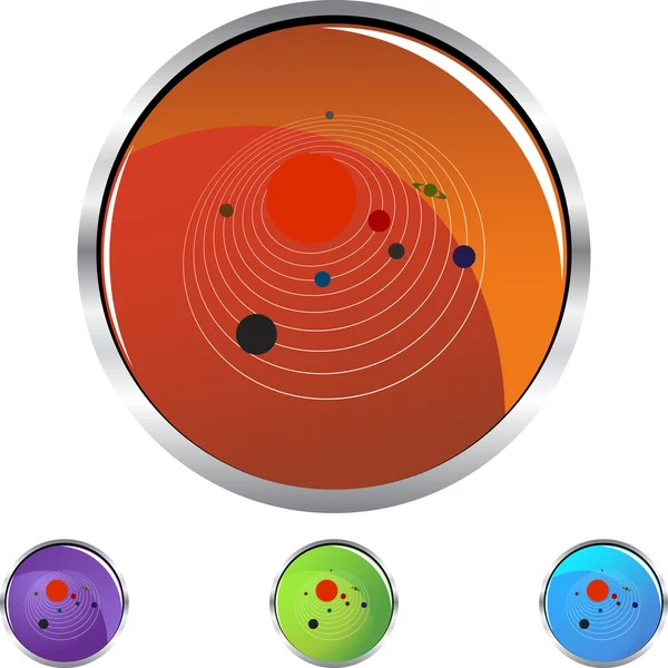 Icona web del sistema solare — Vettoriale Stock