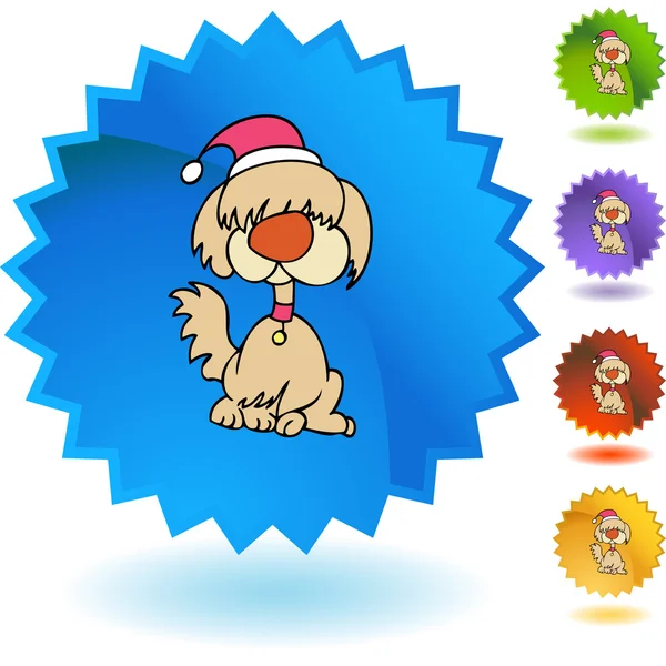 Navidad Perro icono web — Vector de stock