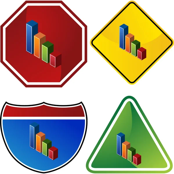 Staafdiagram web knop — Stockvector