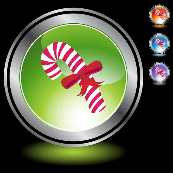 Candy Cane gomb — Stock Vector