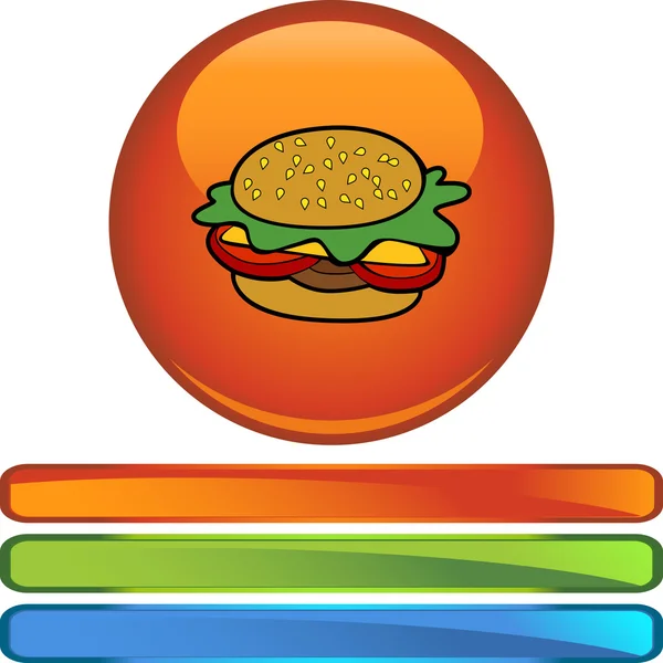 Burger botón web — Vector de stock