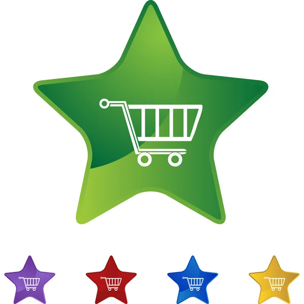 Carrito de compras botón web — Vector de stock