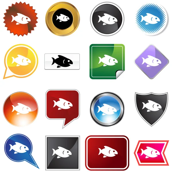 Conjunto de variedades de pescado — Vector de stock