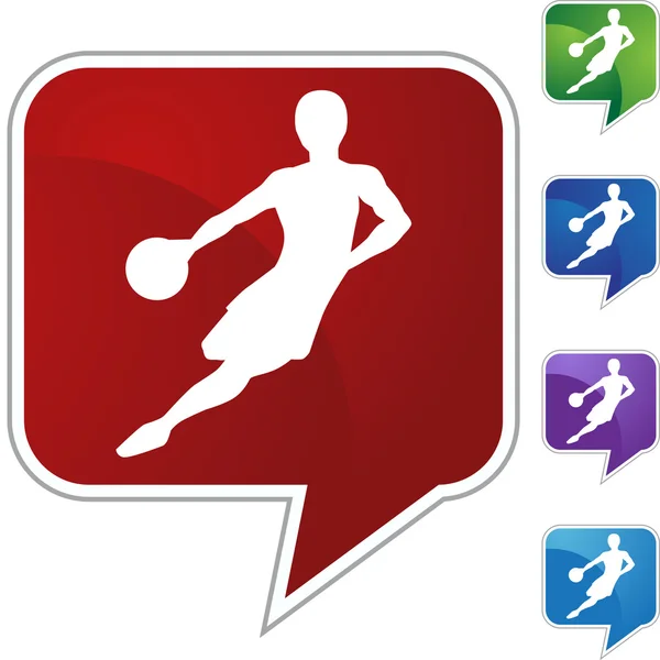 Basketbal web knop — Stockvector