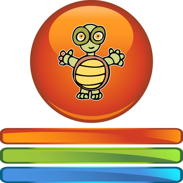 Turtle web button — Stock Vector