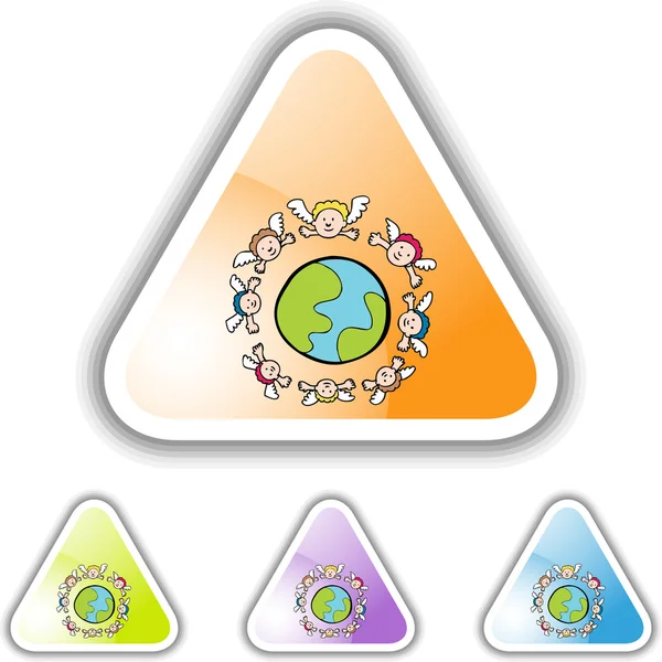Protegendo Anjos ícone web —  Vetores de Stock