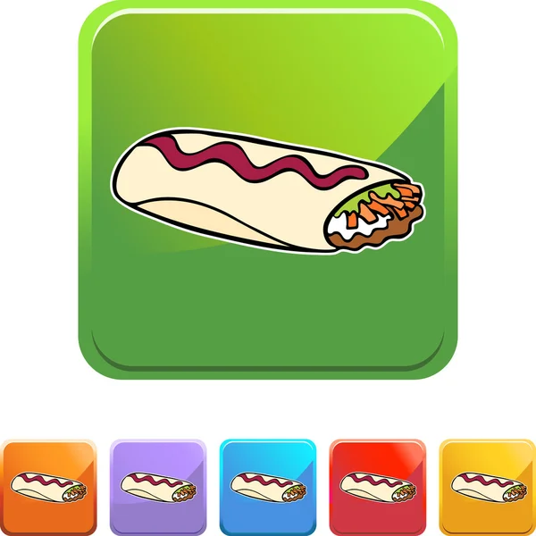 Ícone web do burrito — Vetor de Stock