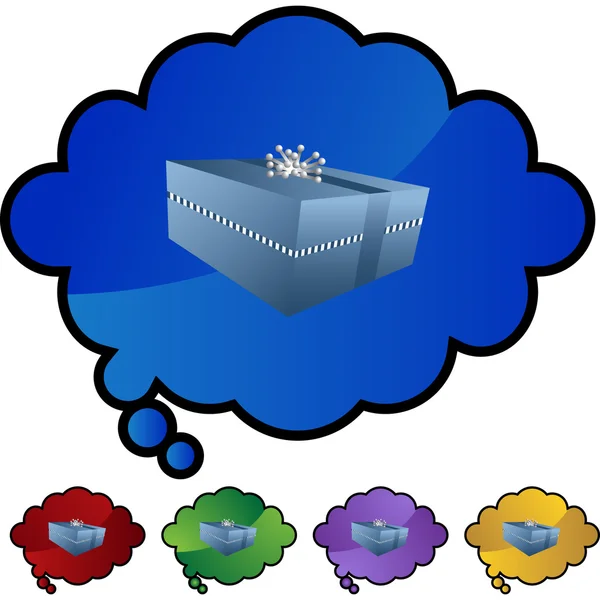 Caja de regalo botón web — Vector de stock