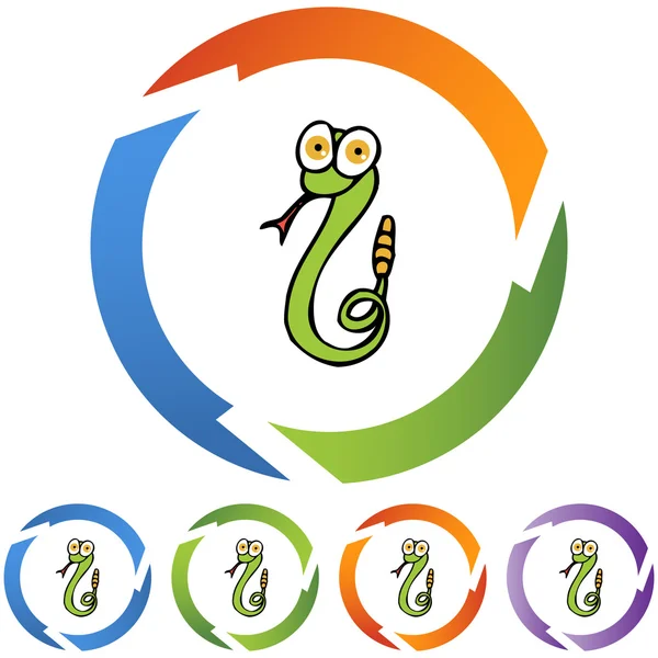 Botón web de serpiente de cascabel — Vector de stock