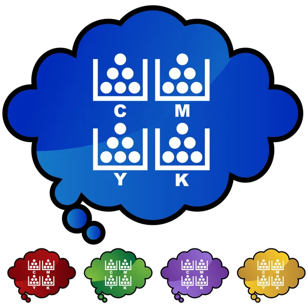 Кнопка печати CMYK — стоковый вектор