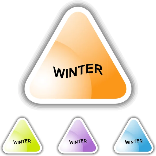 Winter teken web knop — Stockvector