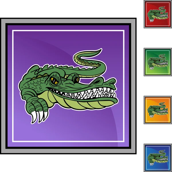 Icône web alligator — Image vectorielle