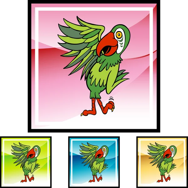 Niedliche Papageienikone — Stockvektor